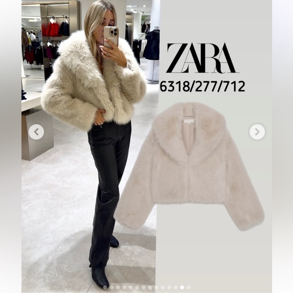 Zara Jackets & Blazers - ZARA SHORT FAUX FUR LAPEL
COLLAR COAT